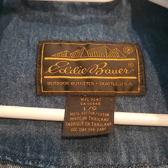 Vintage Eddie Bauer denim chore coat barn jacket large - Picture 6 of 7